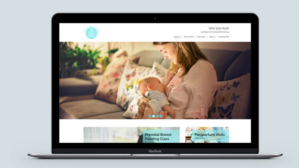 Moms Breast Friend - Desktop View - Responsive Web Design - Laptop View