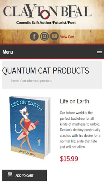 Clayton Beal Author Mobile App View