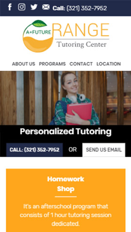 Orange Tutoring Center Mobile Phone View